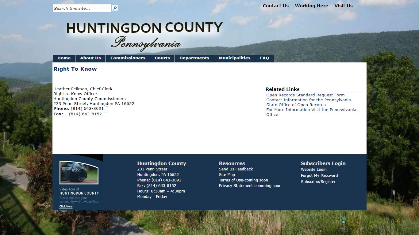 Huntingdon County| Office of Open Records